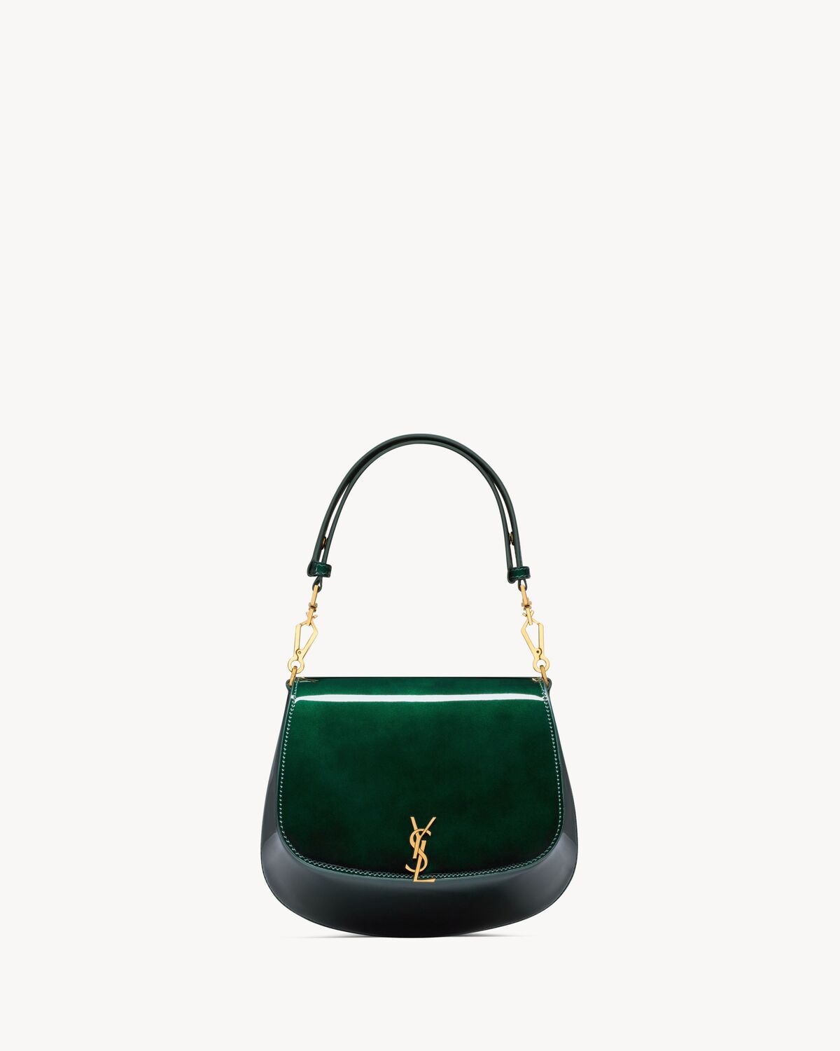 Saint Laurent bolso voltaire con asa superior de charol