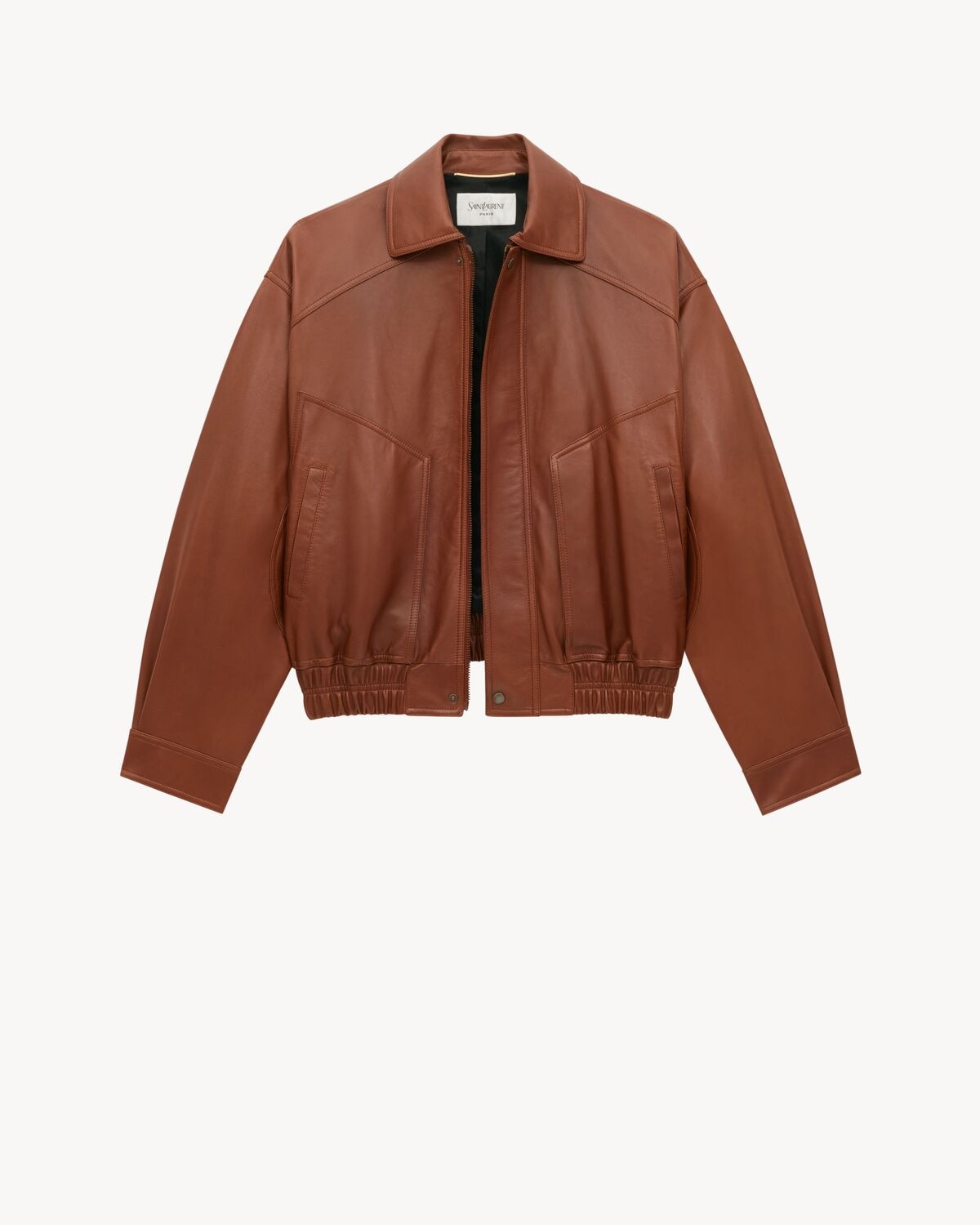 Saint Laurent Bomber De Piel De Cordero Plongé Brillante