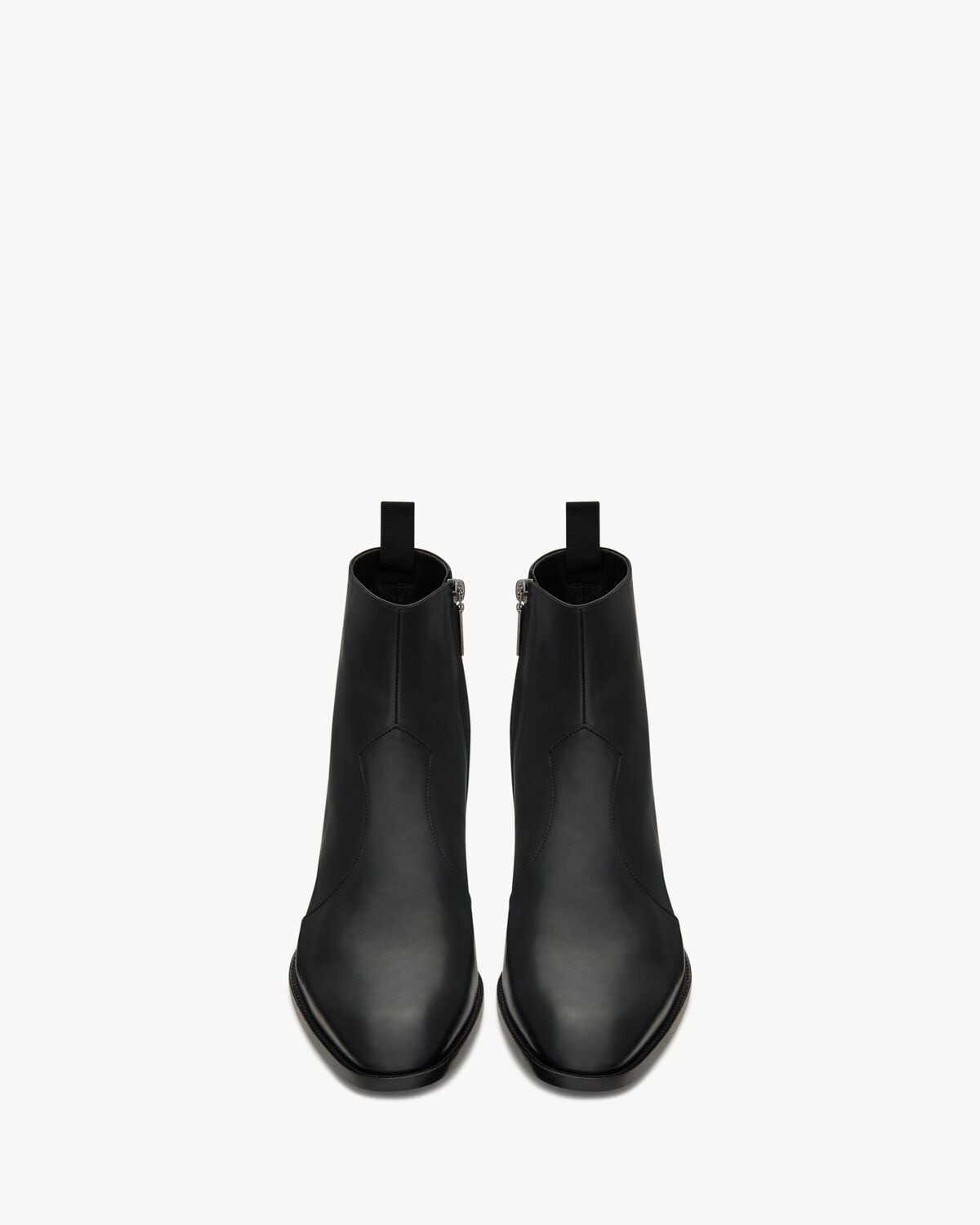 Saint Laurent Botines Wyatt Con Cremallera De Piel Lisa