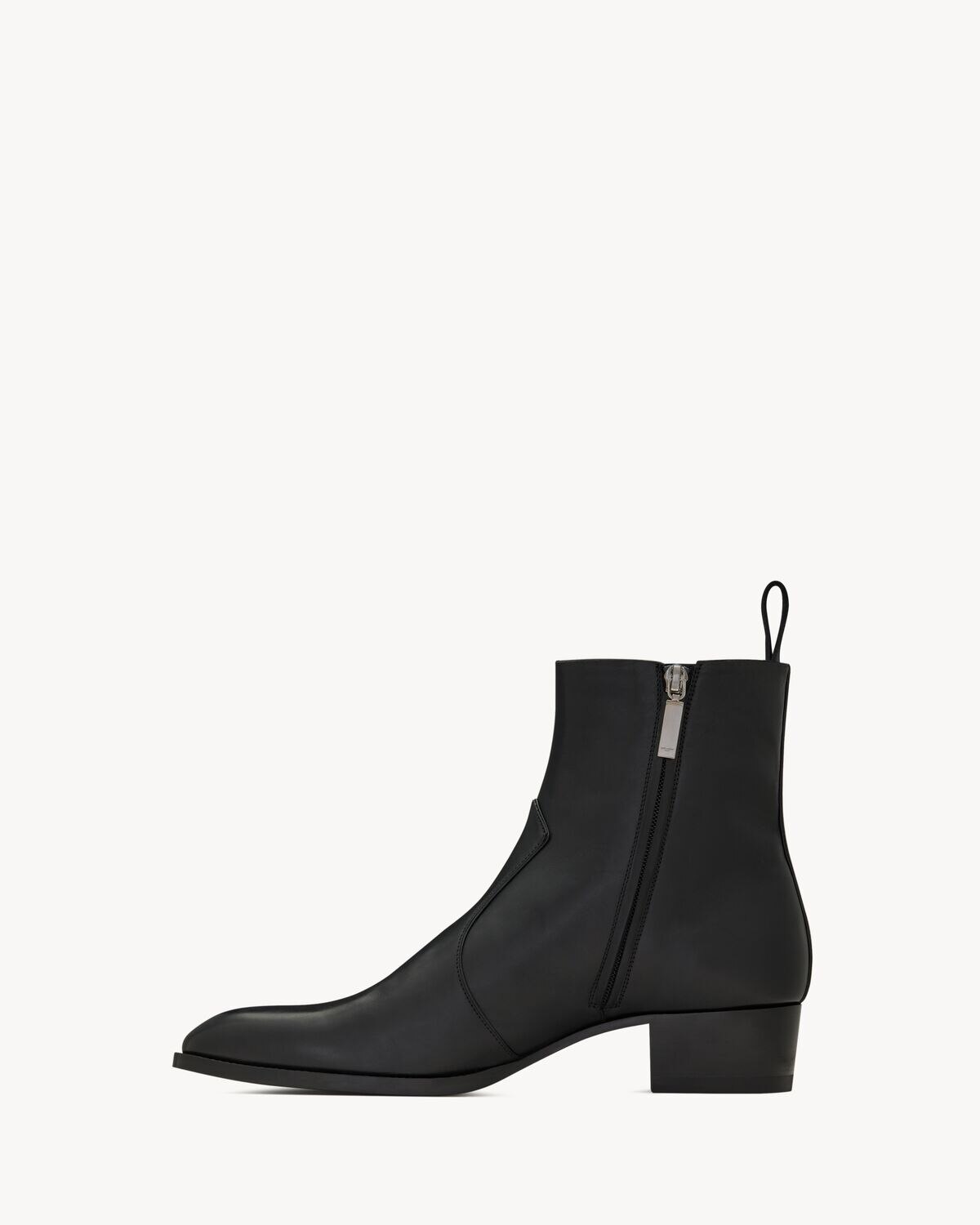 Saint Laurent Botines Wyatt Con Cremallera De Piel Lisa