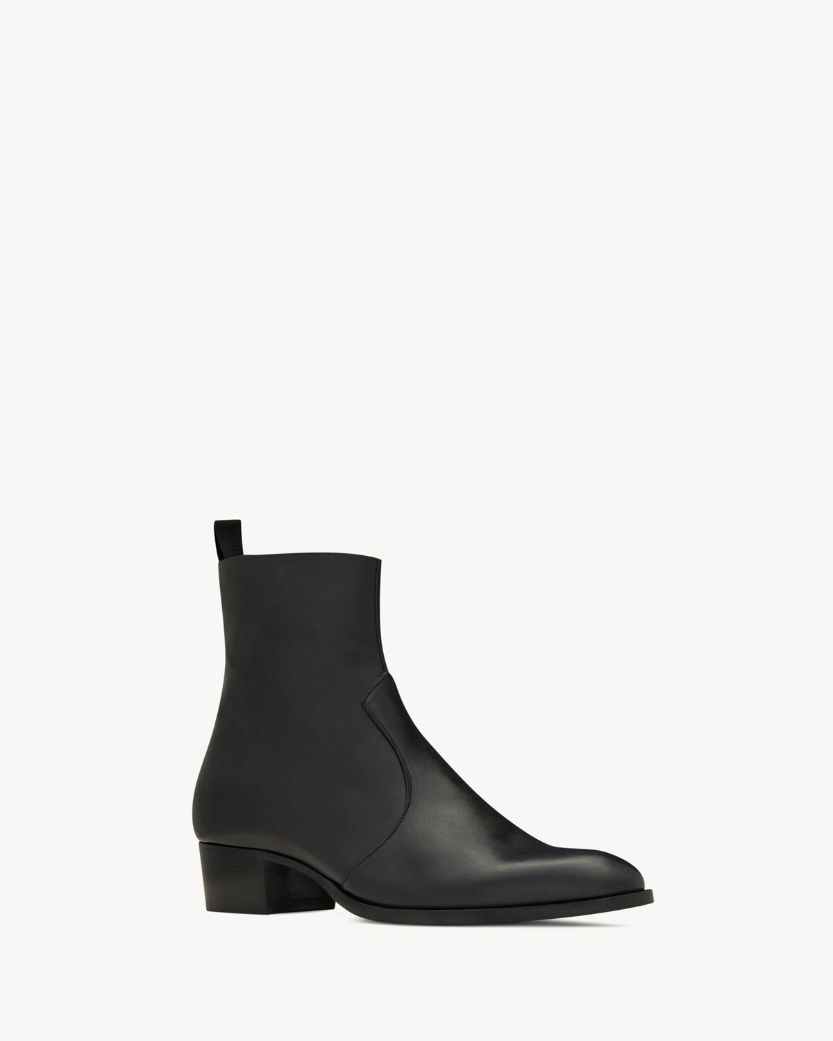 Saint Laurent Botines Wyatt Con Cremallera De Piel Lisa