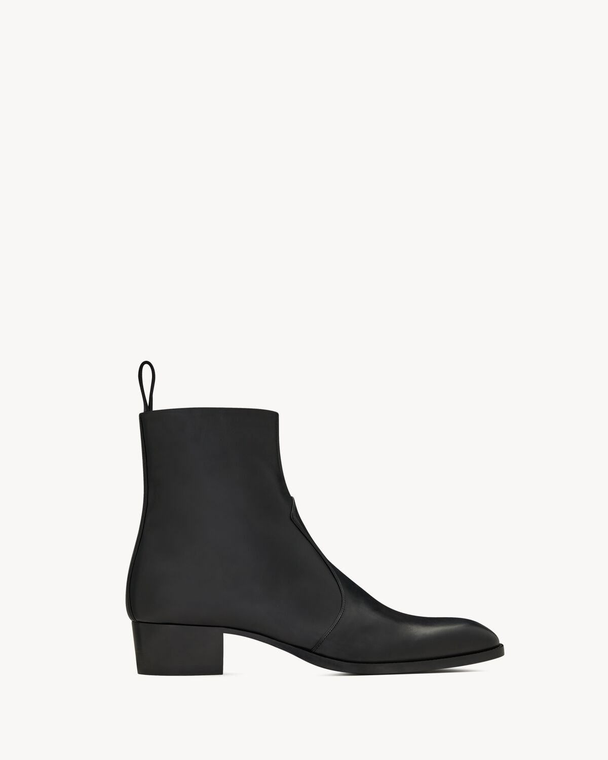 Saint Laurent botines wyatt con cremallera de piel lisa