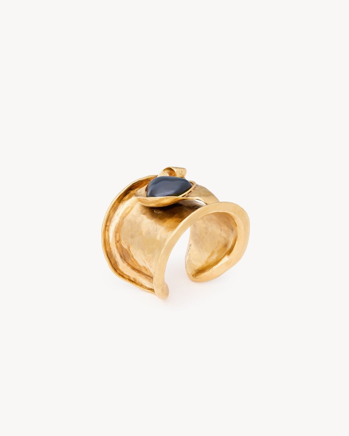 Saint Laurent brazalete estilo pétalo de resina y metal