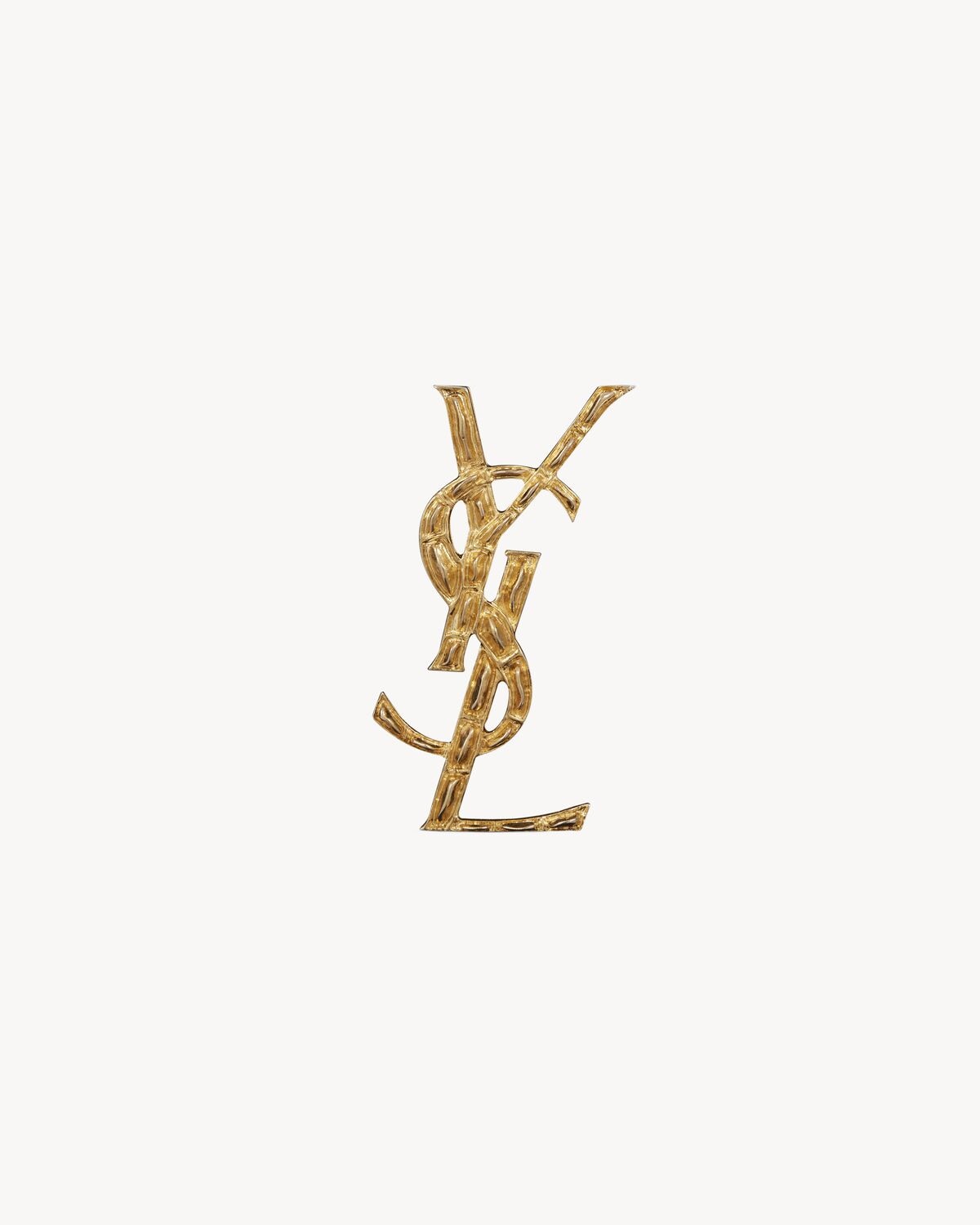 Saint Laurent broche cassandre de metal efecto cocodrilo
