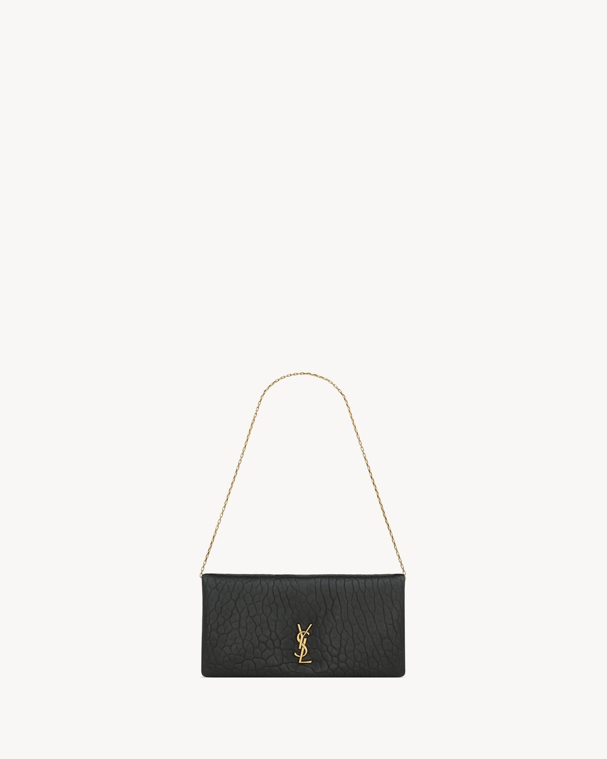Saint Laurent calypso mini de piel de cordero granulada