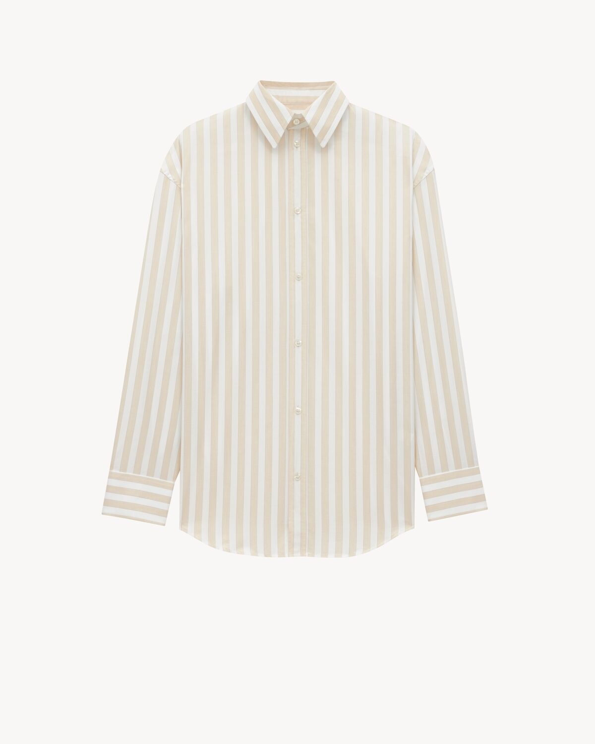 Saint Laurent camisa cassandre de algodón con motivo de rayas