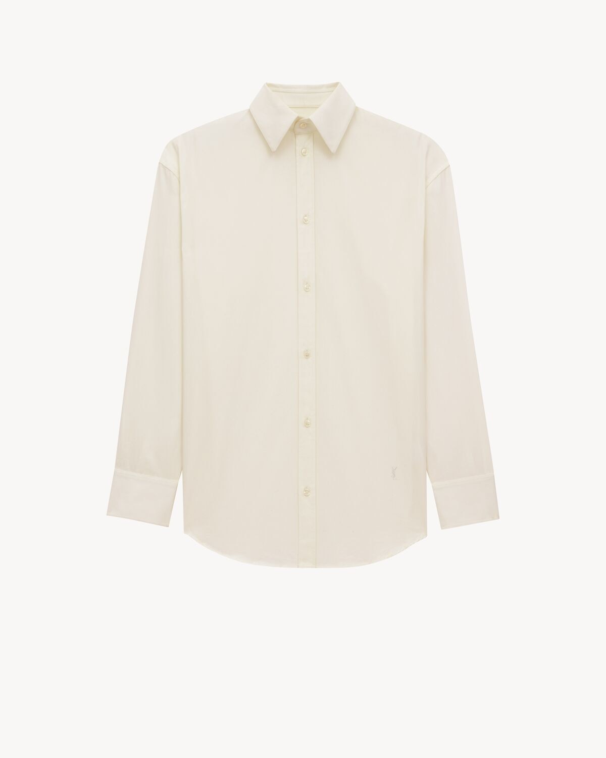Saint Laurent camisa cassandre de popelina de algodón