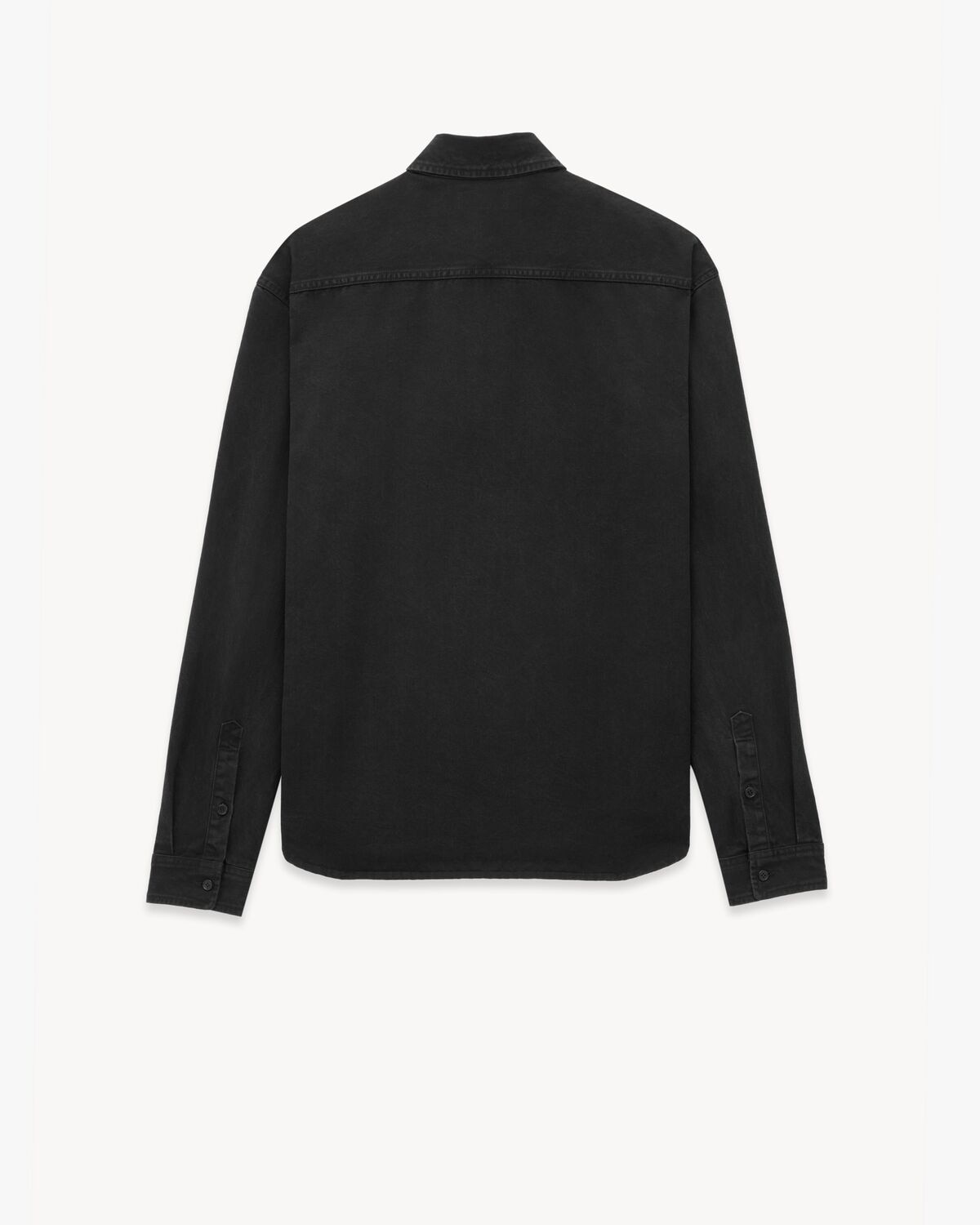 Saint Laurent Camisa Cassandre En Denim Negro Cuervo