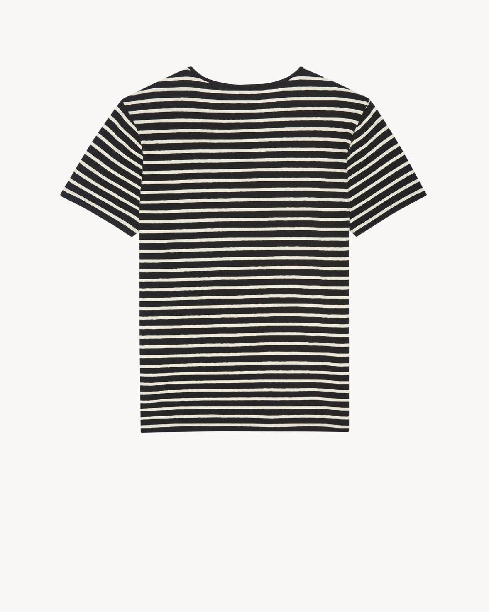 Saint Laurent Camiseta De Punto Con Motivo De Rayas Y Monograma