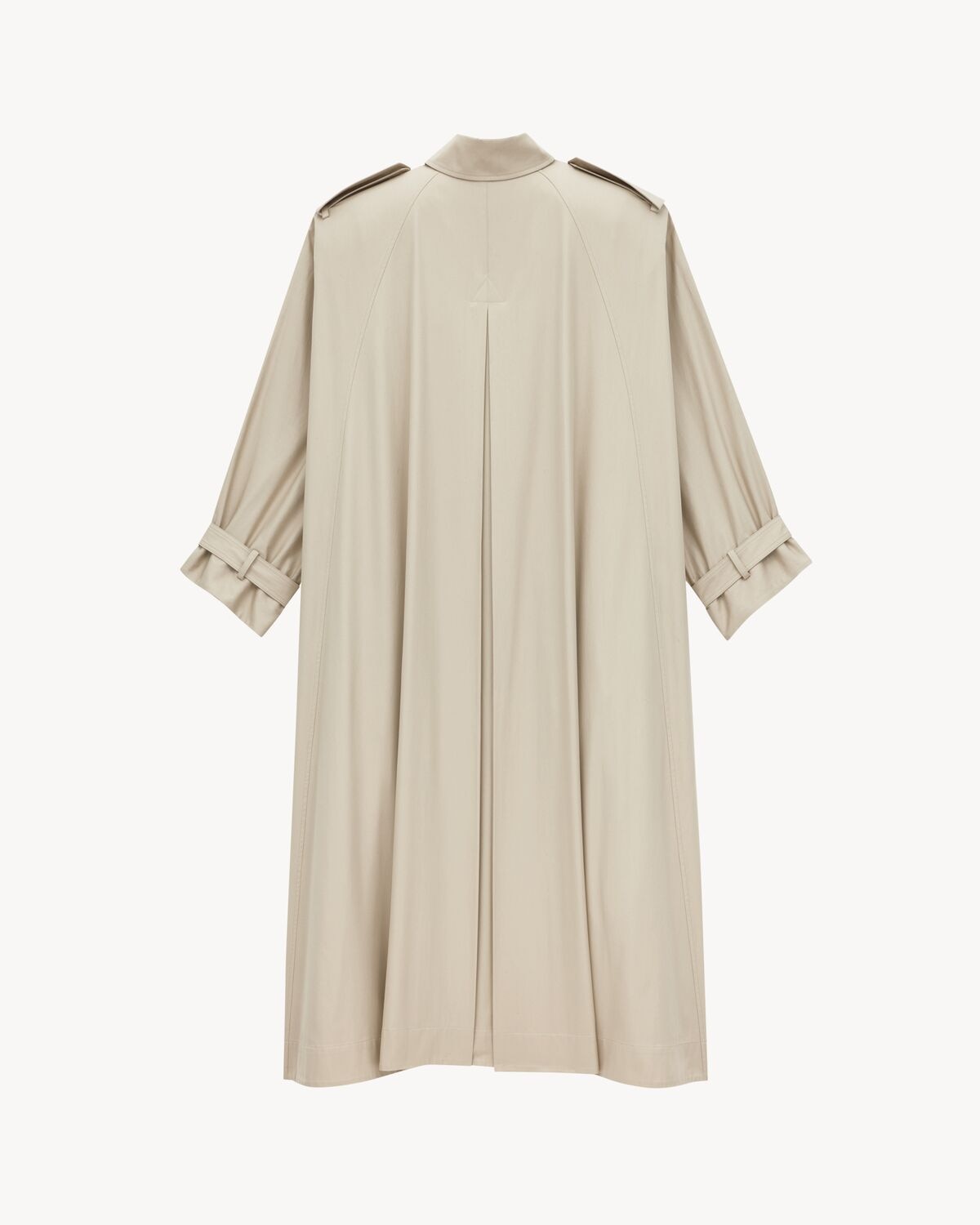 Saint Laurent Capa Estilo Gabardina De Twill De Algodón