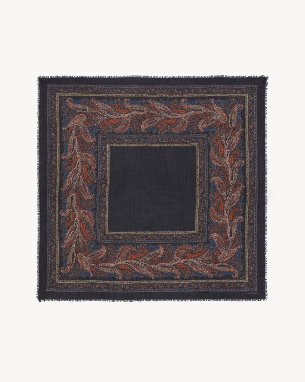 Saint Laurent Carré De Twill De Cachemira Con Motivo De Cachemira