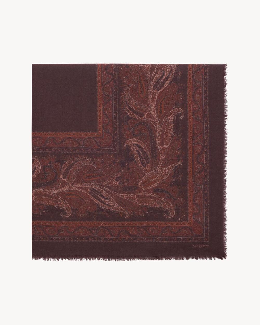 Saint Laurent carré de twill de cachemira con motivo de cachemira