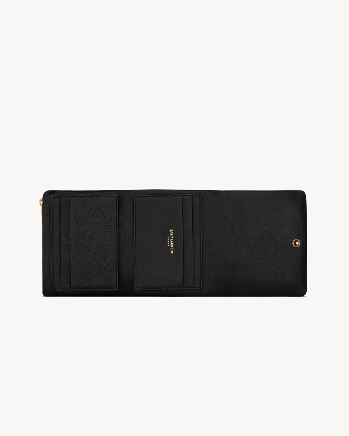 Saint Laurent Cartera Compacta Calypso De Piel De Cordero