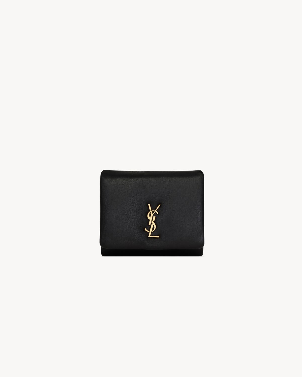 Saint Laurent cartera compacta calypso de piel de cordero