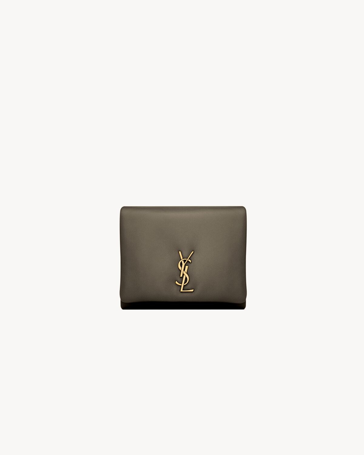 Saint Laurent cartera compacta calypso de piel de cordero