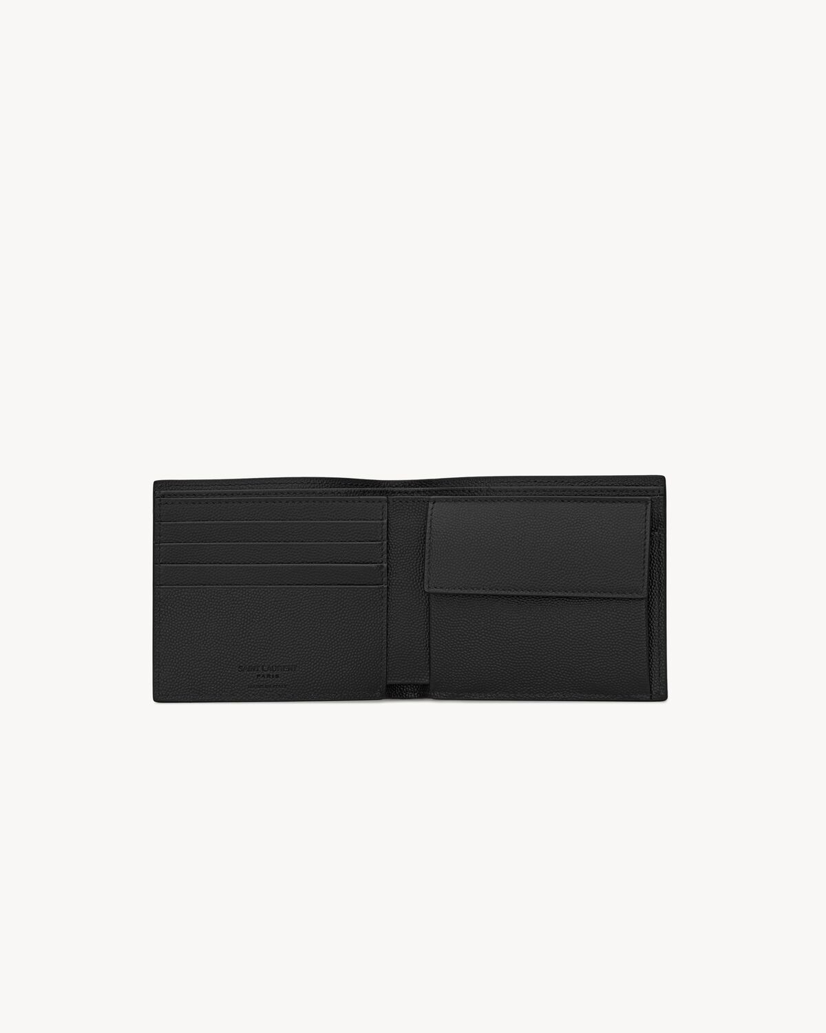 Saint Laurent Cartera Con Monedero East/west Saint Laurent Paris De Piel Repujada Grain De Poudre