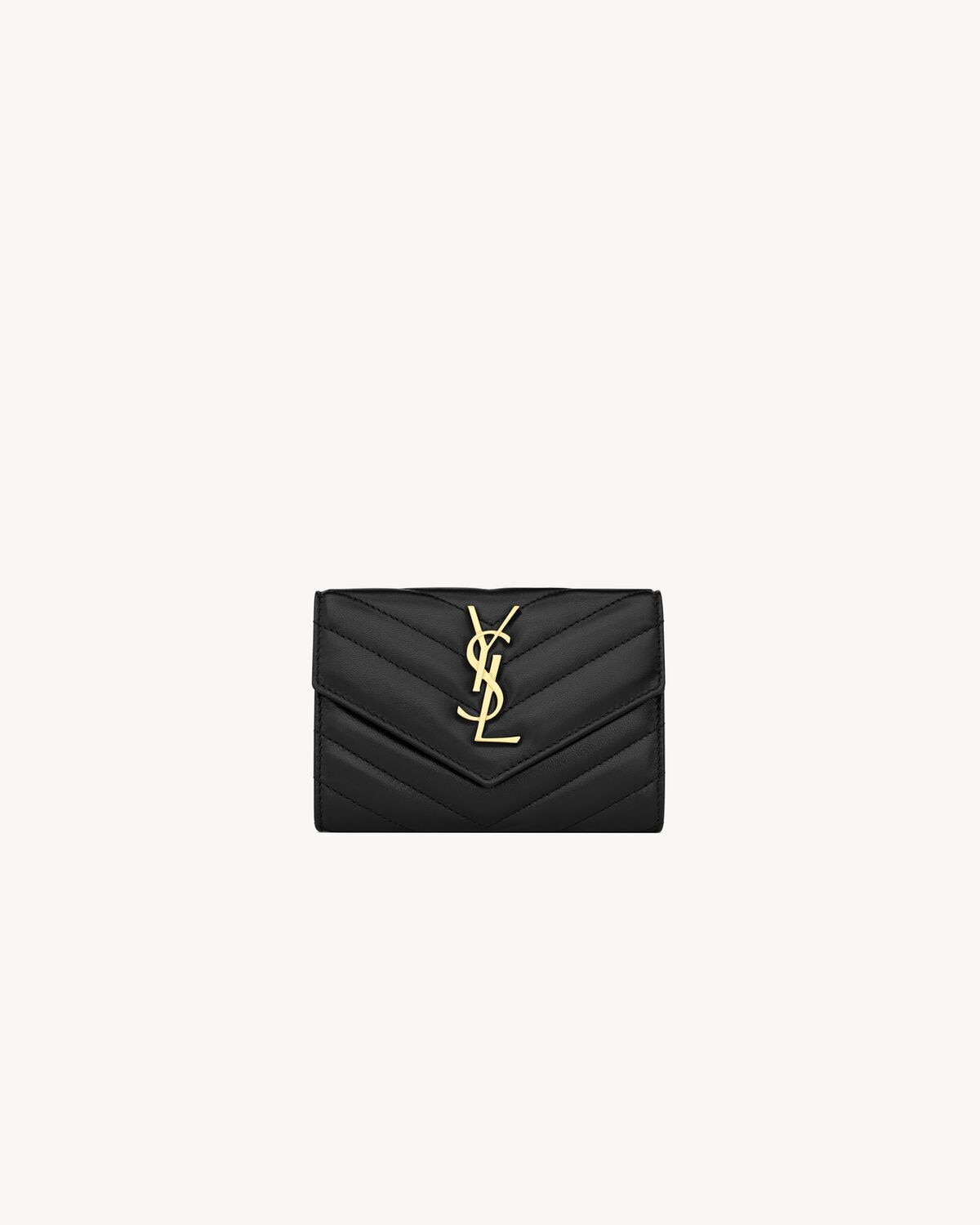 Saint Laurent cartera pequeña tipo sobre cassandre matelassé de piel de cordero acolchada