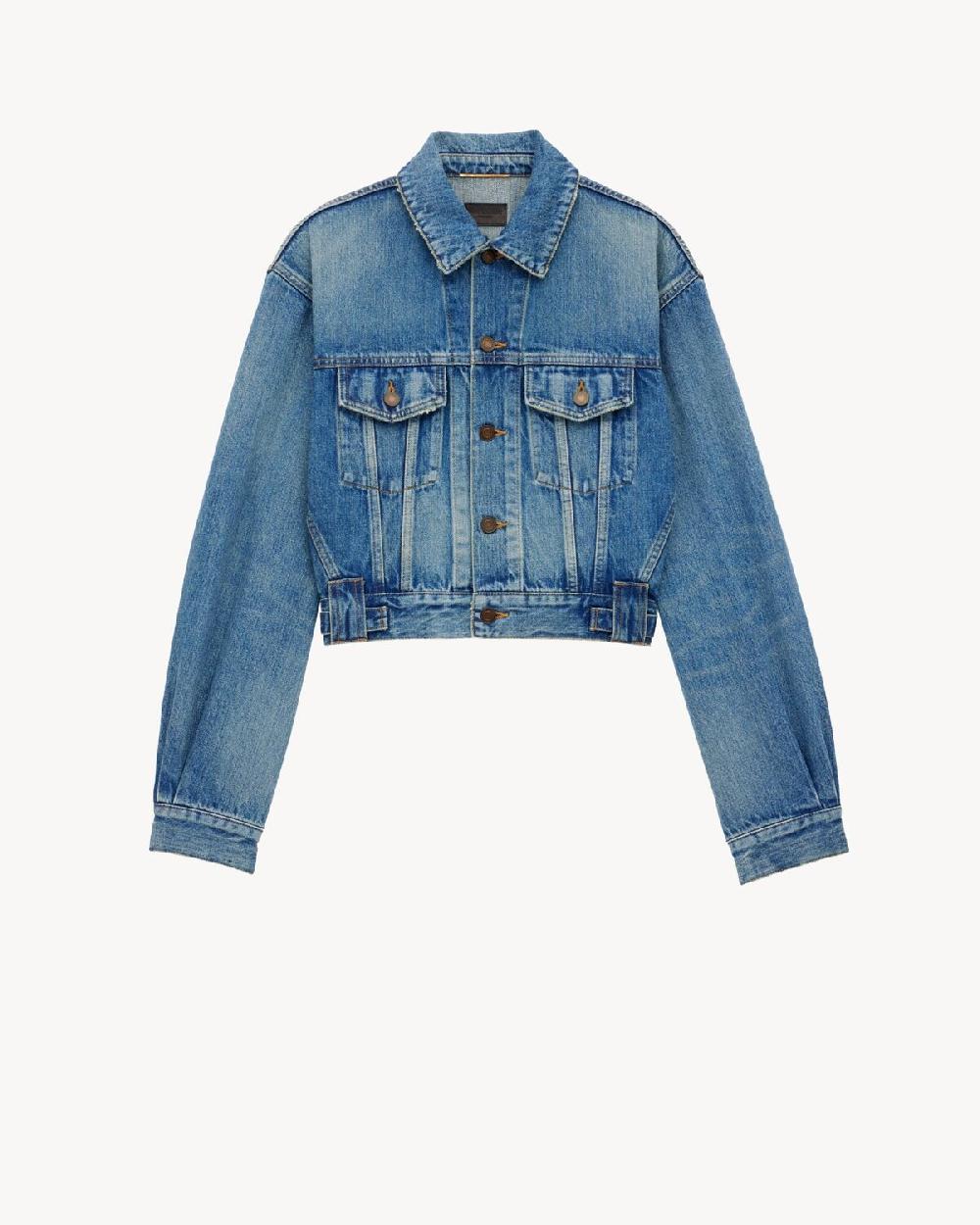 Saint Laurent chaqueta años 80 en denim azul vintage