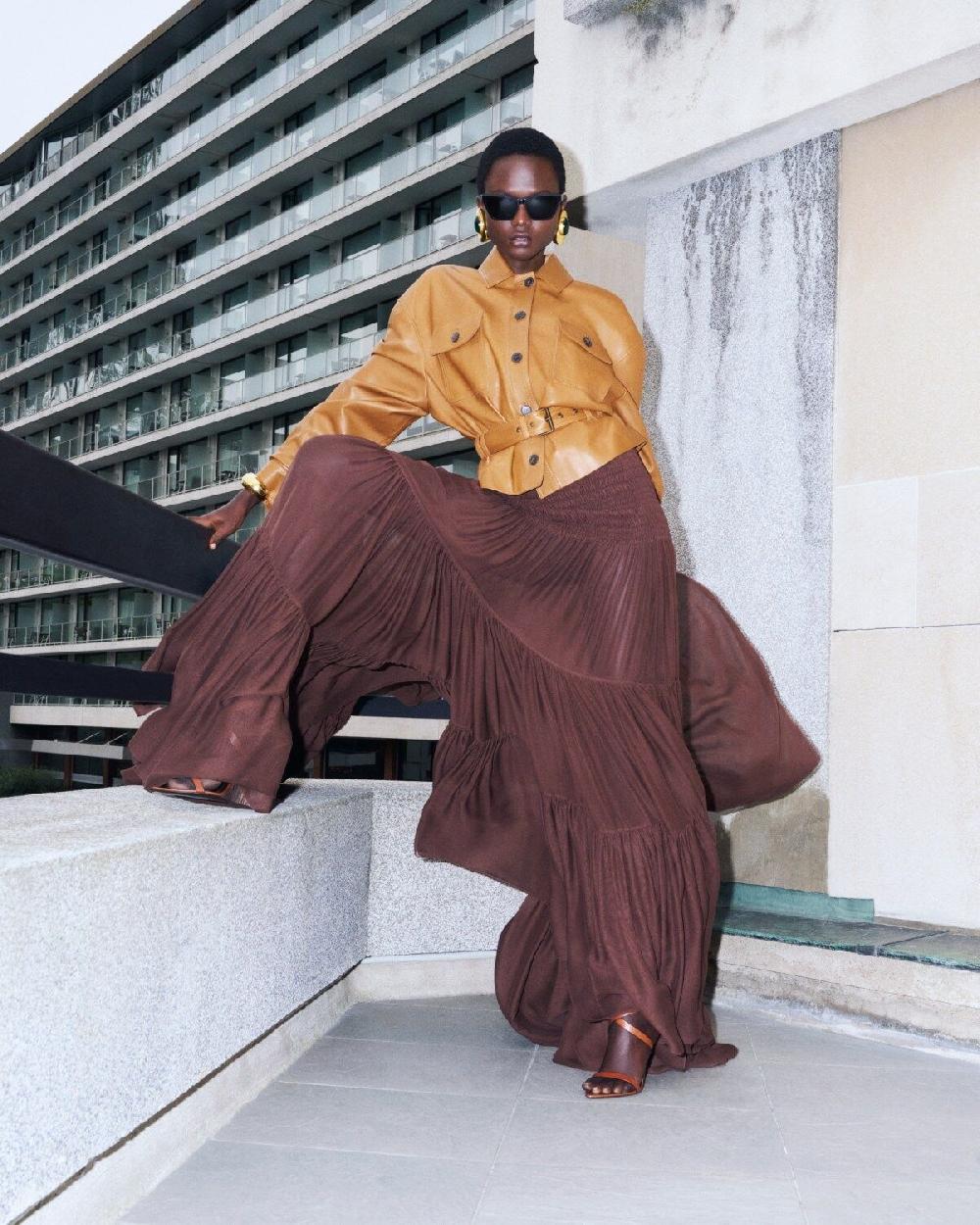 Saint Laurent Chaqueta Corta Estilo Sahariano De Piel De Cordero