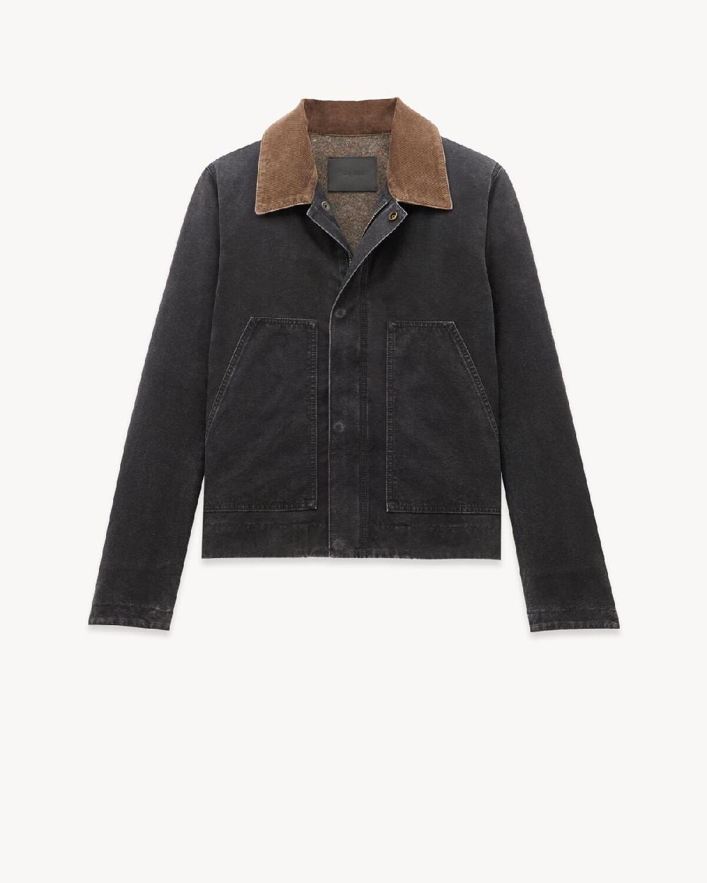 Saint Laurent Chaqueta De Estilo Utilitario En Lona De Algodón Y Pana