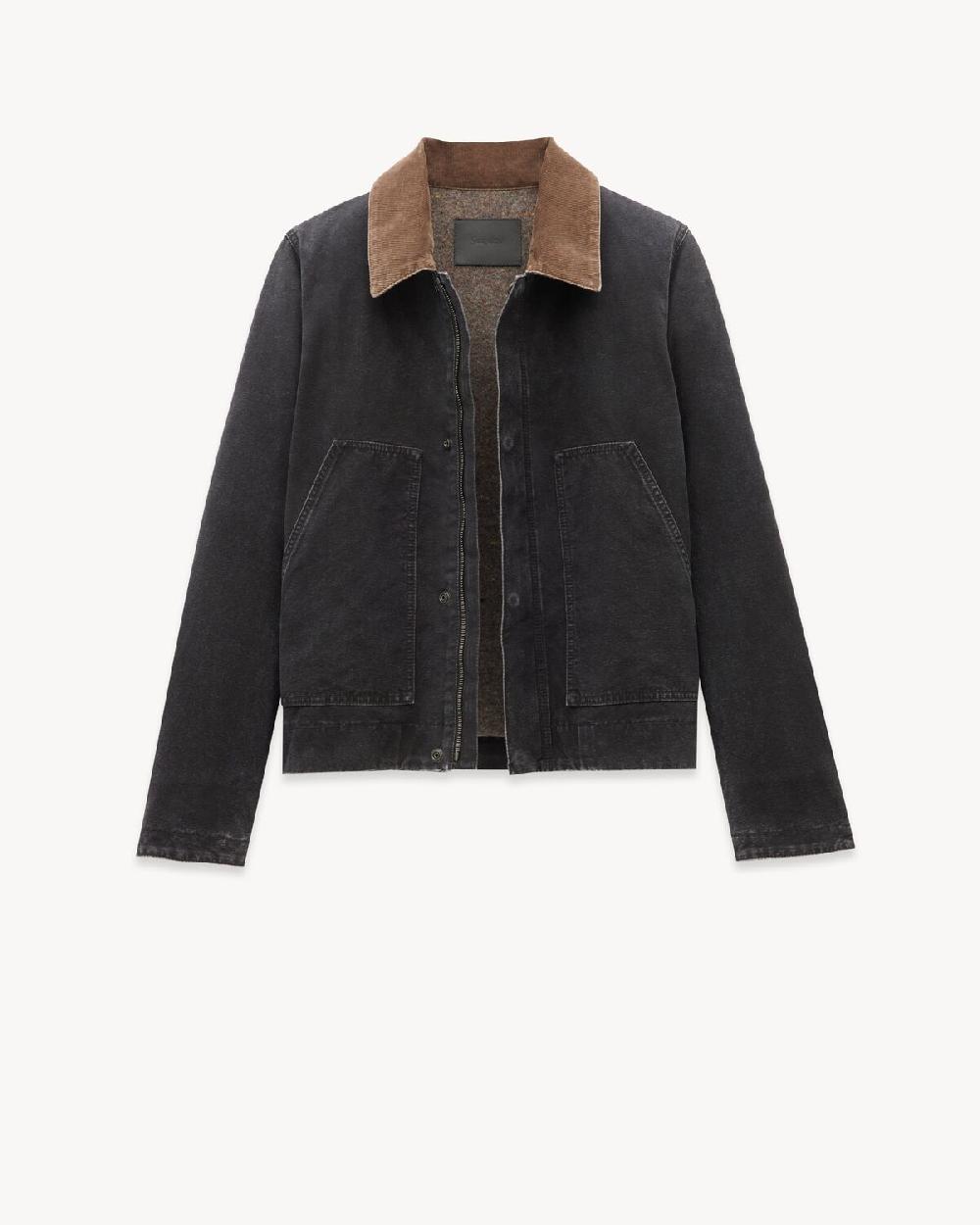 Saint Laurent Chaqueta De Estilo Utilitario En Lona De Algodón Y Pana