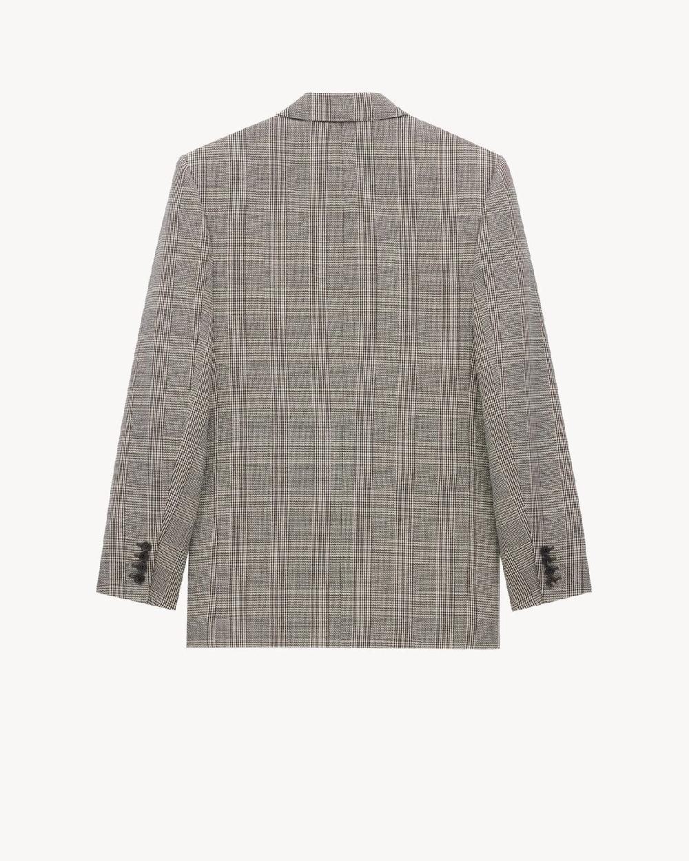 Saint Laurent Chaqueta De Lana Con Motivo Príncipe De Gales