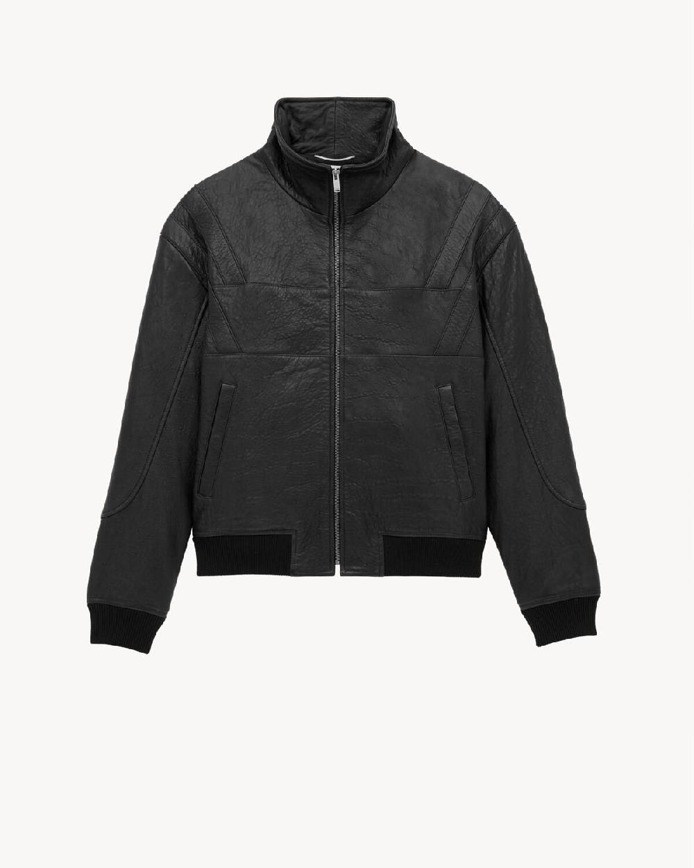 Saint Laurent Chaqueta De Piel De Cordero Granulada