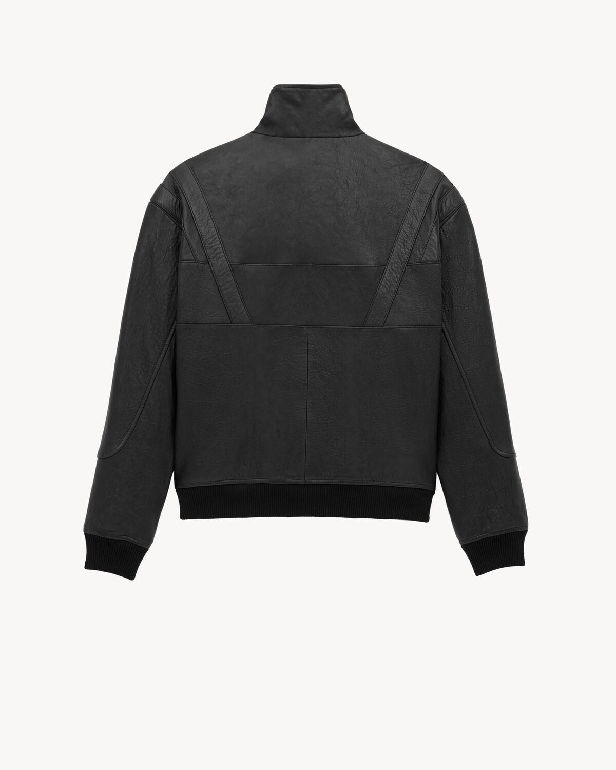 Saint Laurent Chaqueta De Piel De Cordero Granulada