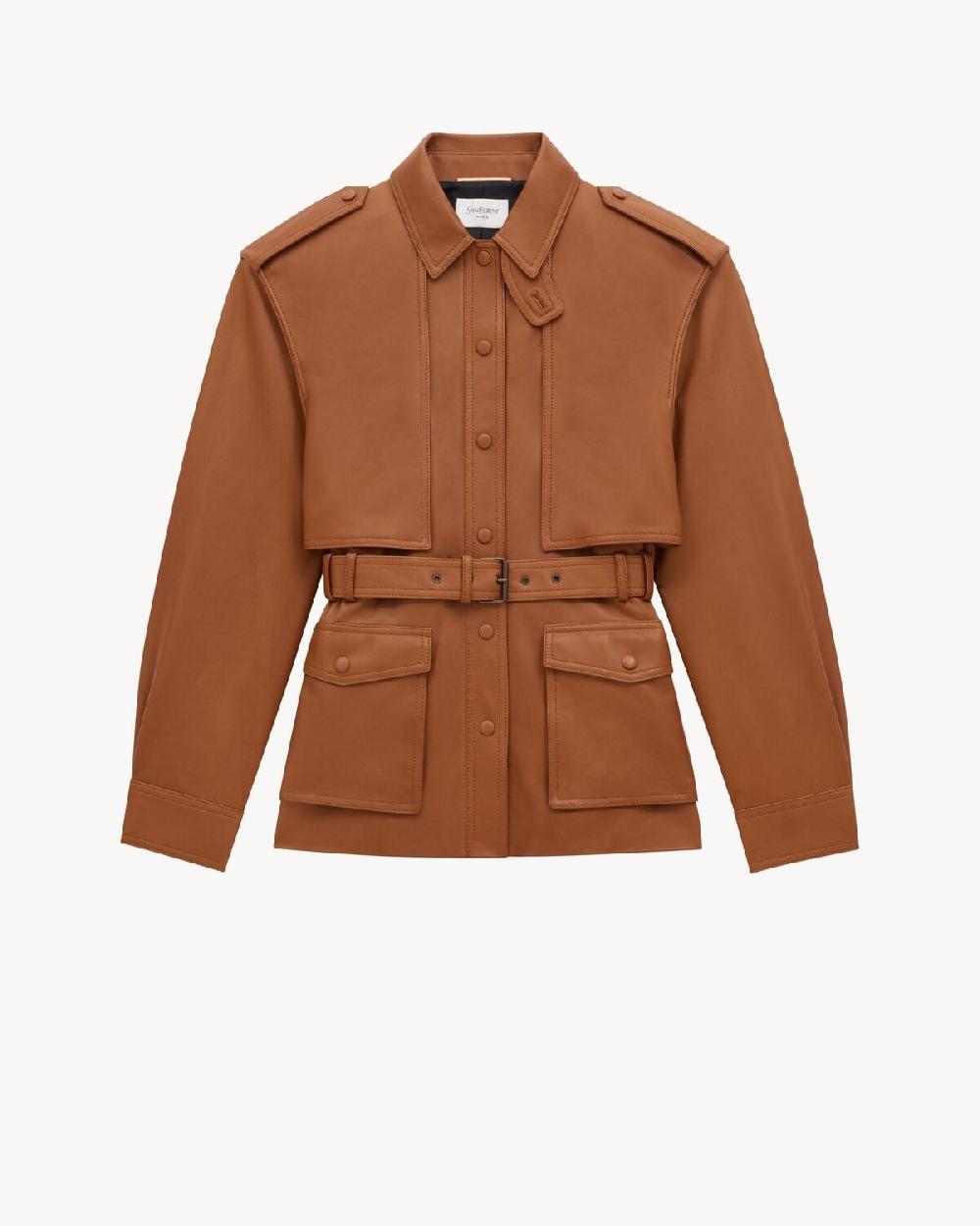 Saint Laurent chaqueta sahariana de piel de cordero