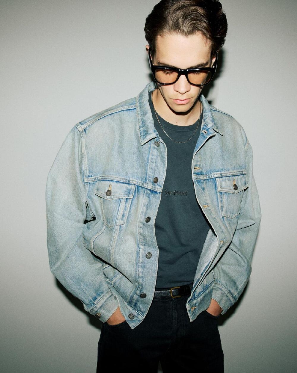 Saint Laurent Chaqueta Trucker Confeccionada En Denim Azul Chicago