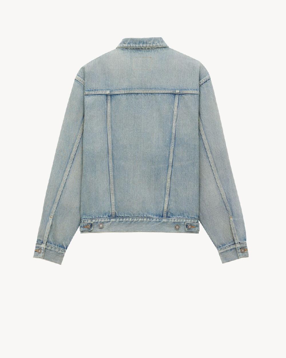 Saint Laurent Chaqueta Trucker Confeccionada En Denim Azul Chicago