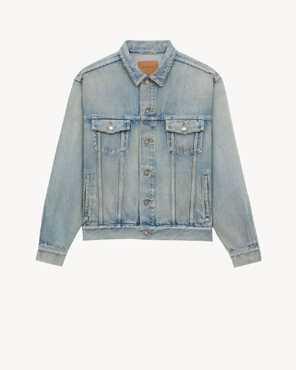 Saint Laurent chaqueta trucker confeccionada en denim azul chicago