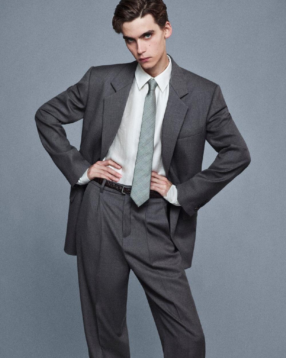 Saint Laurent Corbata De Grosgrén De Seda Con Motivo Príncipe De Gales