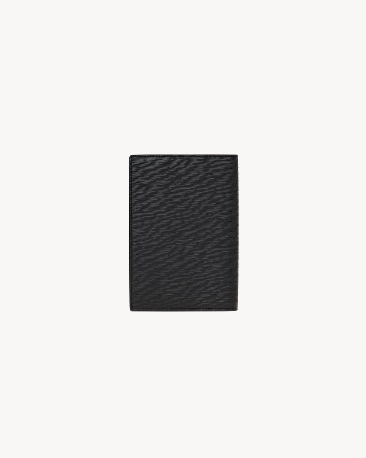 Saint Laurent Funda Para Pasaporte Saint Laurent Paris De Piel Repujada Efecto Ondulado