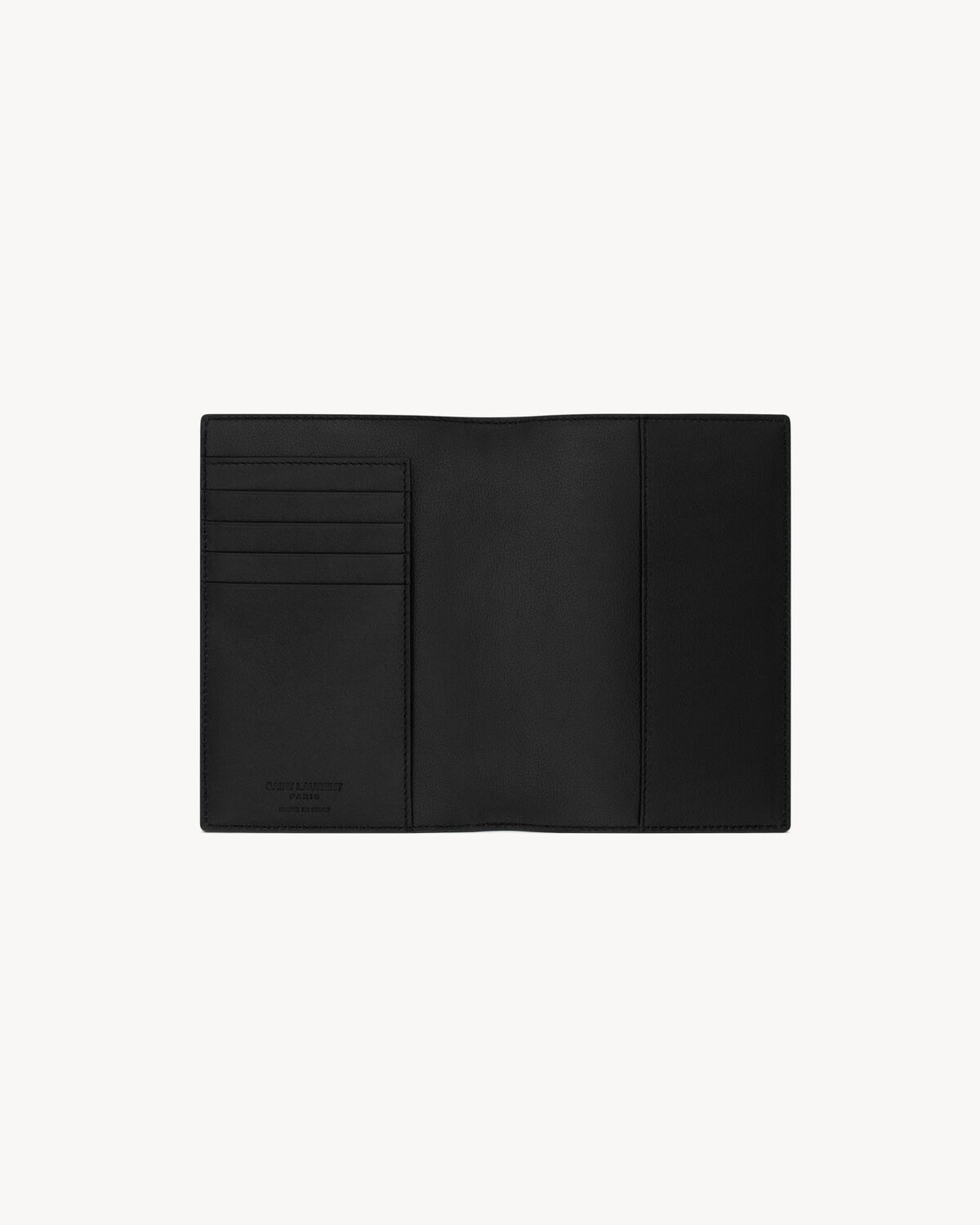 Saint Laurent Funda Para Pasaporte Saint Laurent Paris De Piel Repujada Efecto Ondulado
