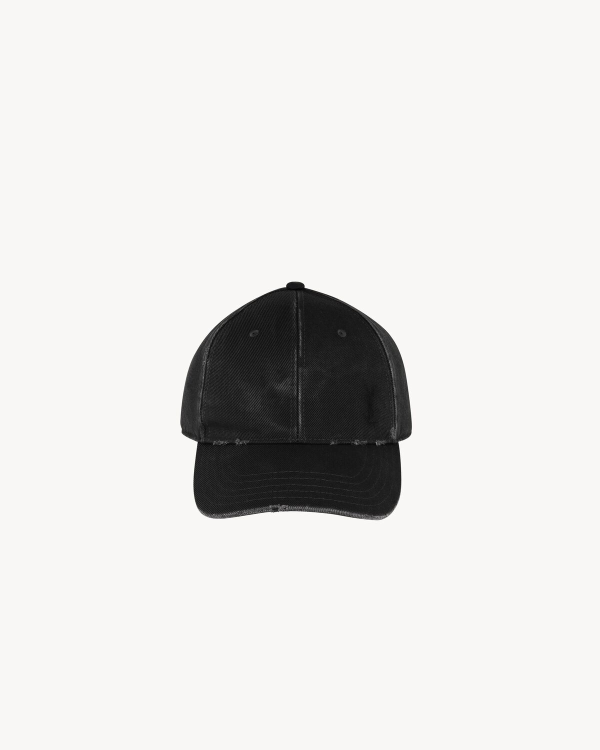 Saint Laurent gorra cassandre de denim efecto deslavado