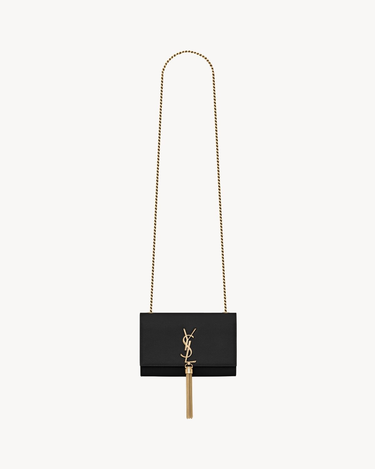 Saint Laurent kate pequeño con borla de piel efecto grain de poudre