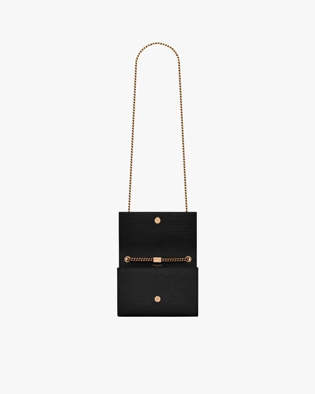 Saint Laurent Kate Pequeño Con Borla De Piel Repujada Efecto Cocodrilo