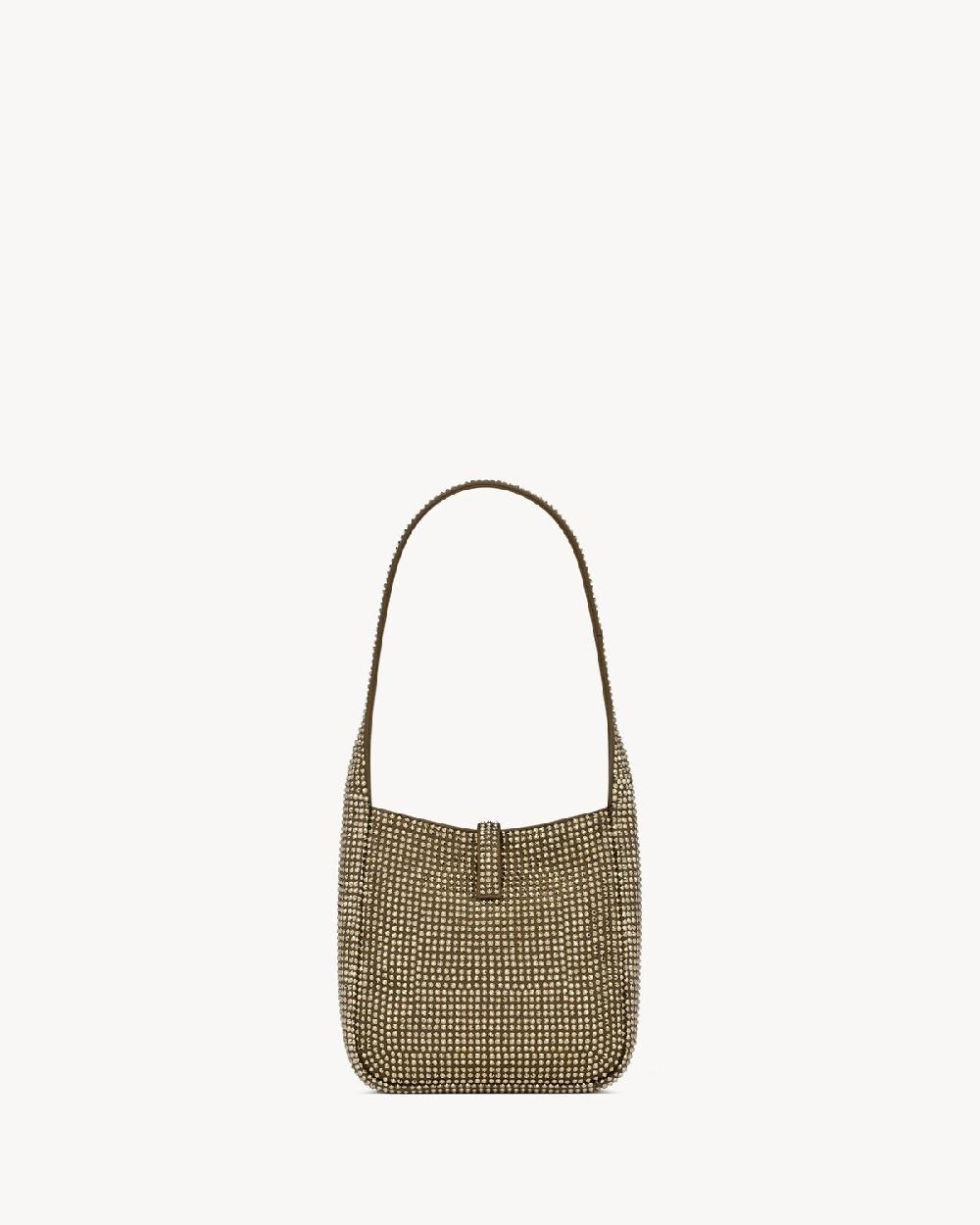 Saint Laurent Le 5 à 7 Baby Flexible De Satén De Seda Y Cristales