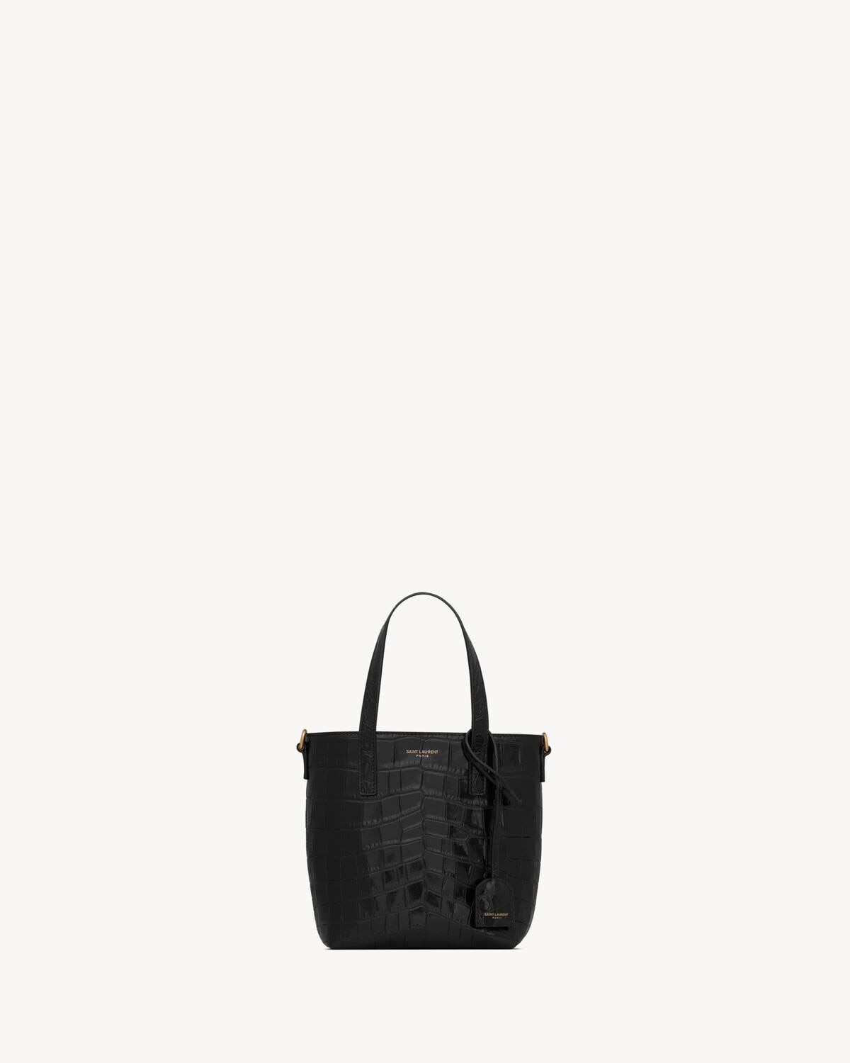Saint Laurent mini toy shopping saint laurent de piel repujada efecto cocodrilo