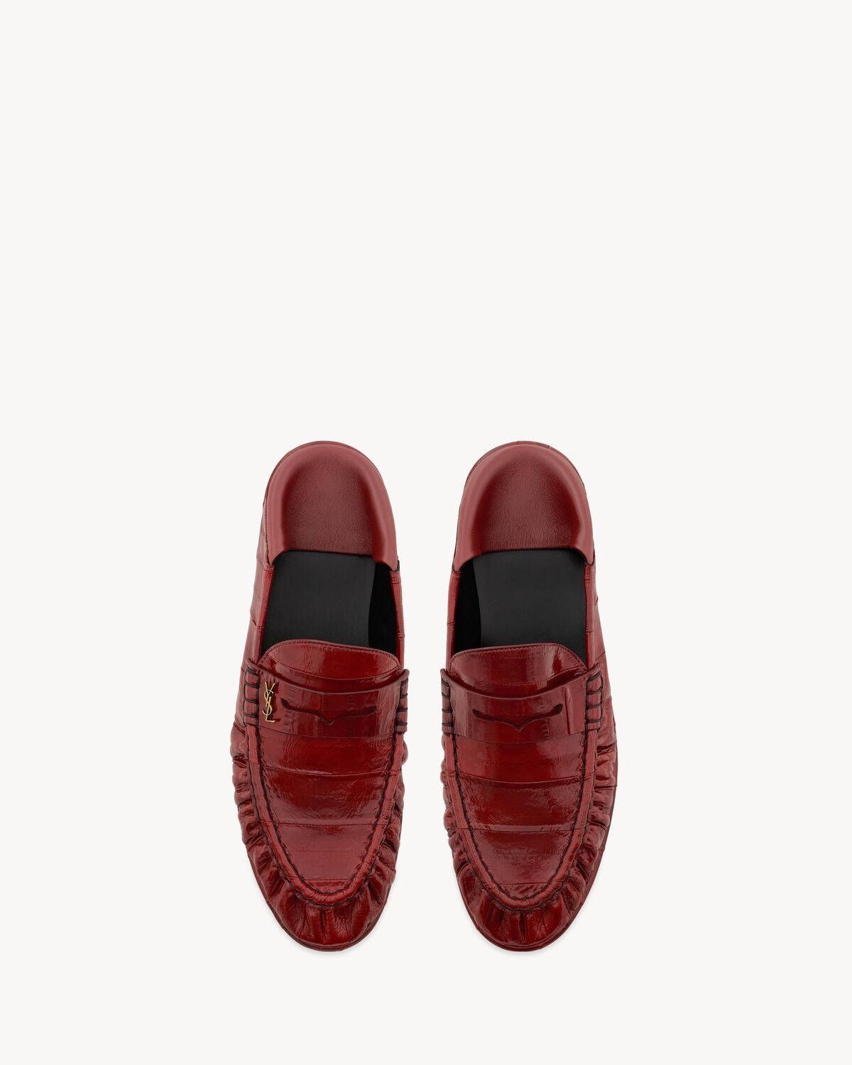 Saint Laurent mocasines le loafer de charol de anguila