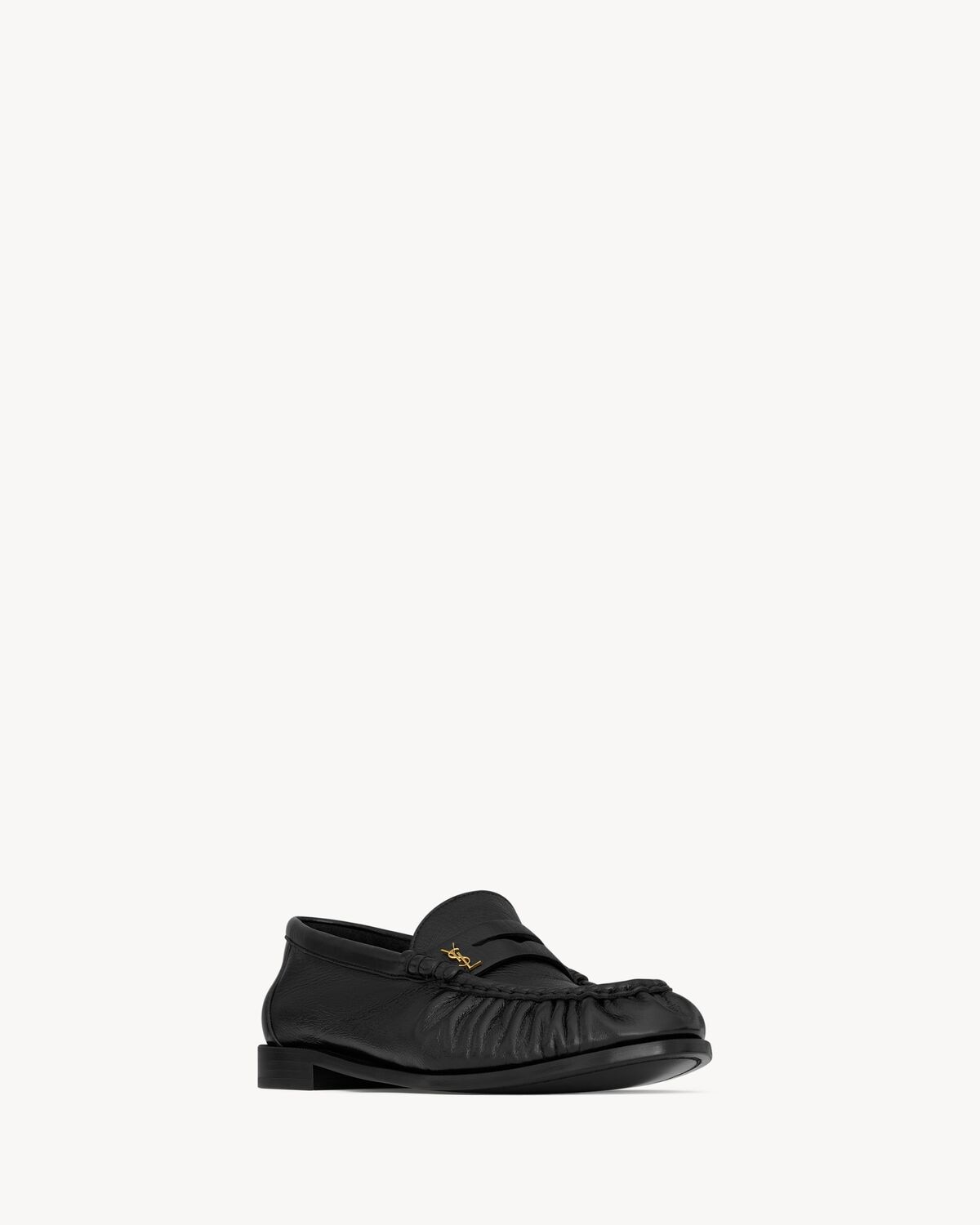Saint Laurent Mocasines Le Loafer Supple De Piel Brillante Arrugada