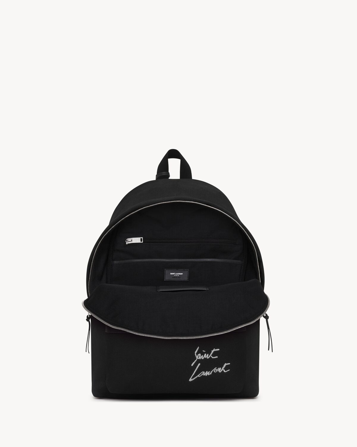 Saint Laurent Mochila City Con Bordado Saint Laurent De Lona