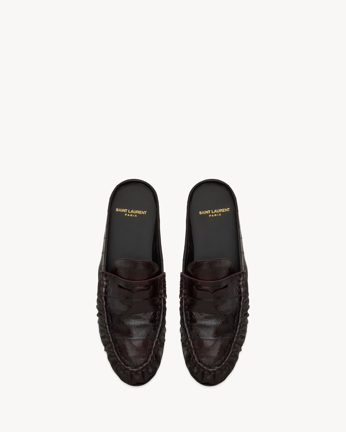 Saint Laurent mules tipo mocasín le loafer de piel de anguila