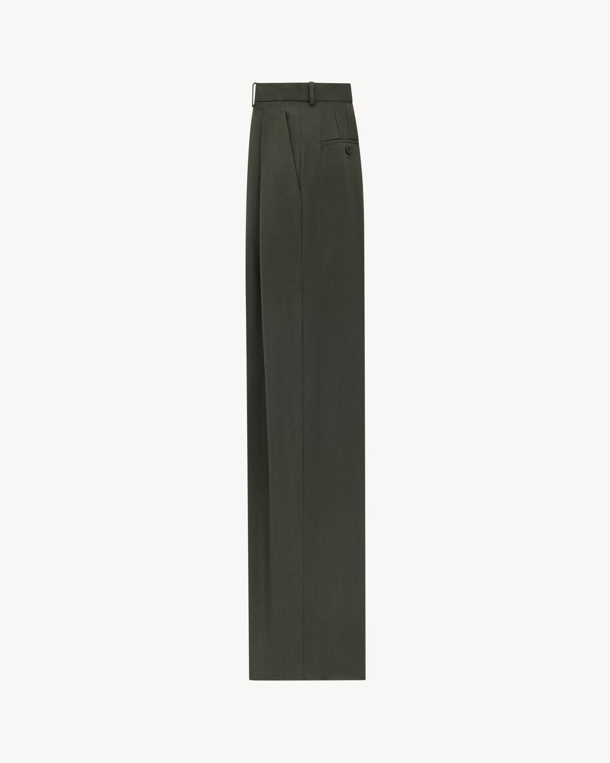 Saint Laurent Pantalones Anchos De Gabardina De Lana