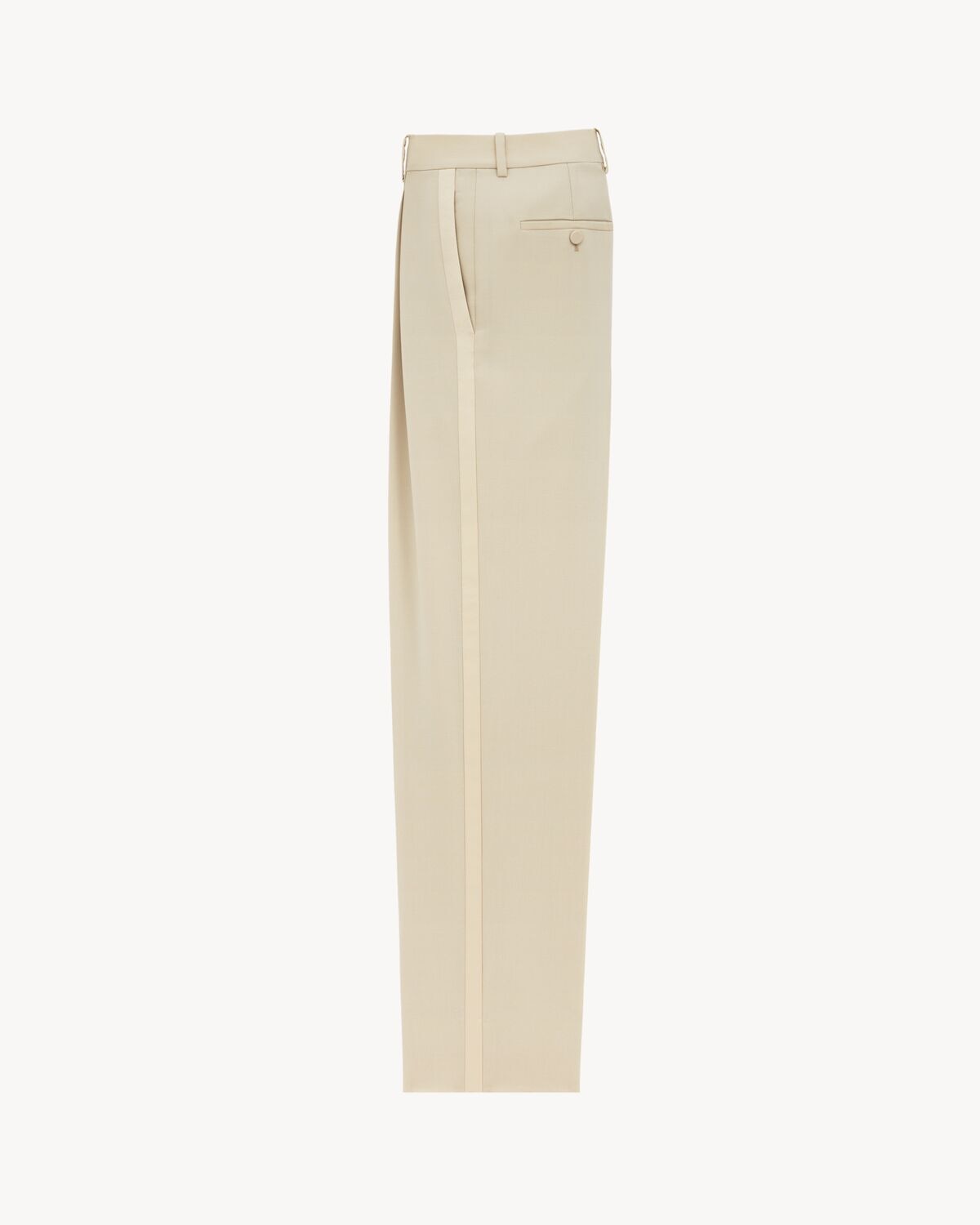 Saint Laurent Pantalones De Talle Alto De Lana Ligera