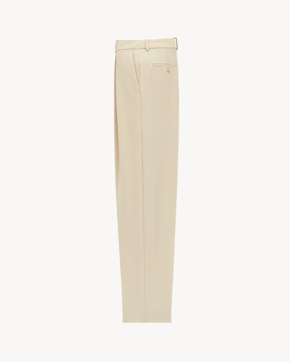 Saint Laurent Pantalones De Talle Alto De Lana Ligera