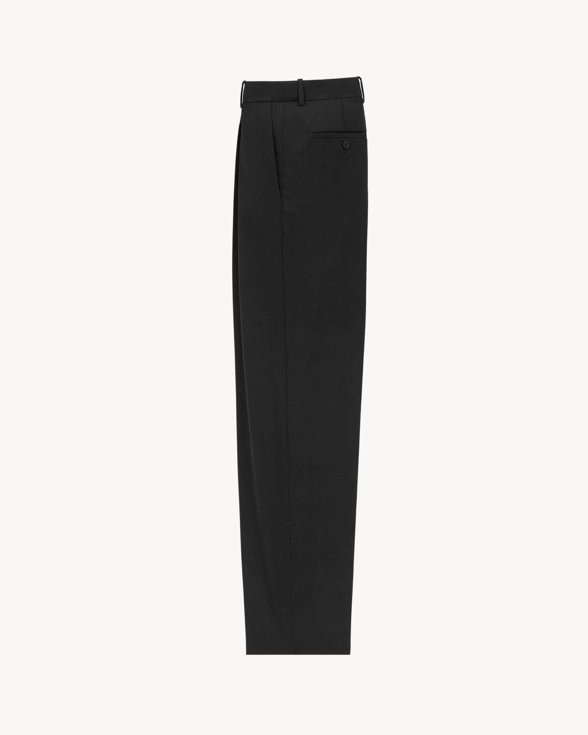 Saint Laurent Pantalones De Talle Alto De Lana Mezclilla