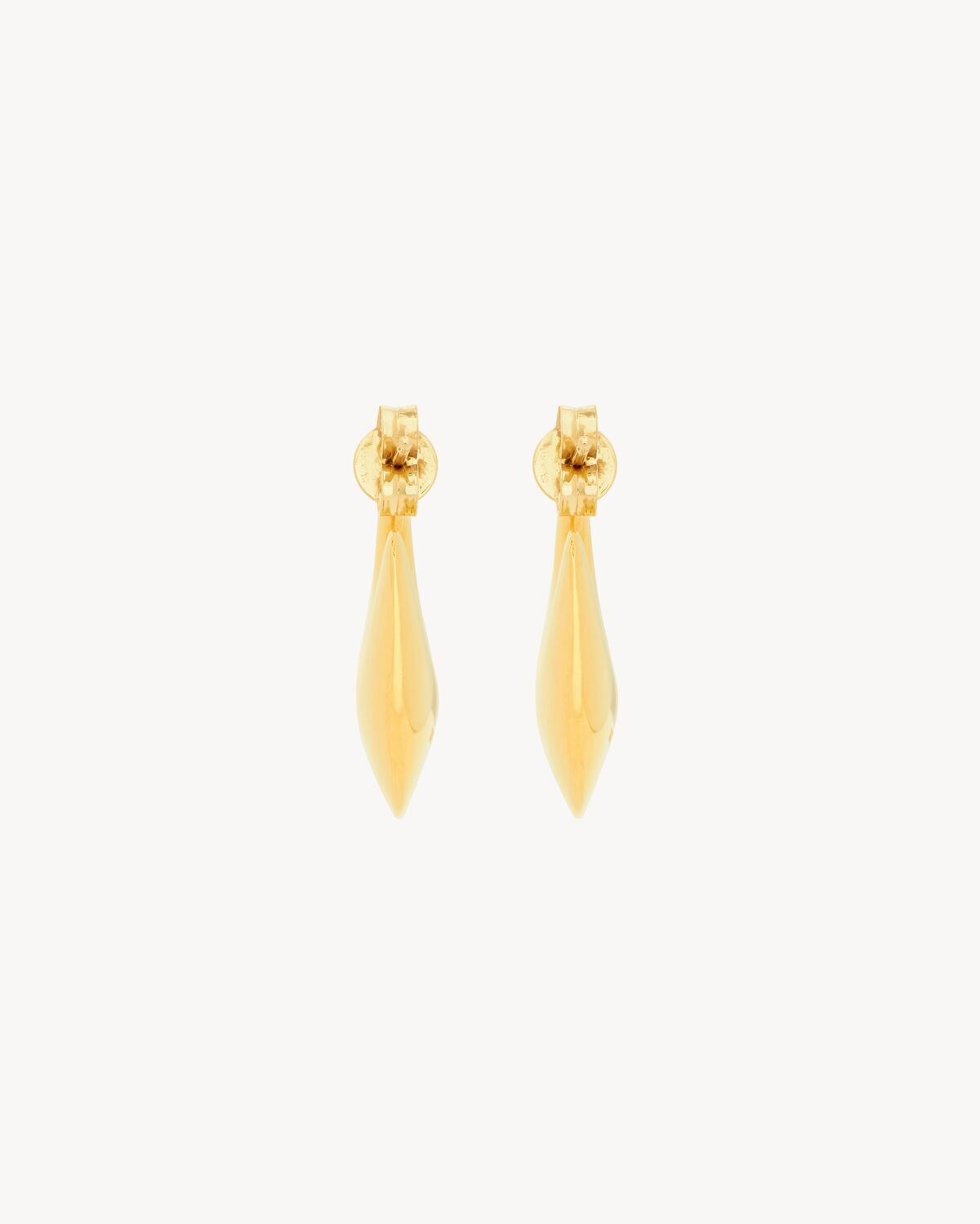 Saint Laurent Pendientes De Aro En Forma De Gota De Metal