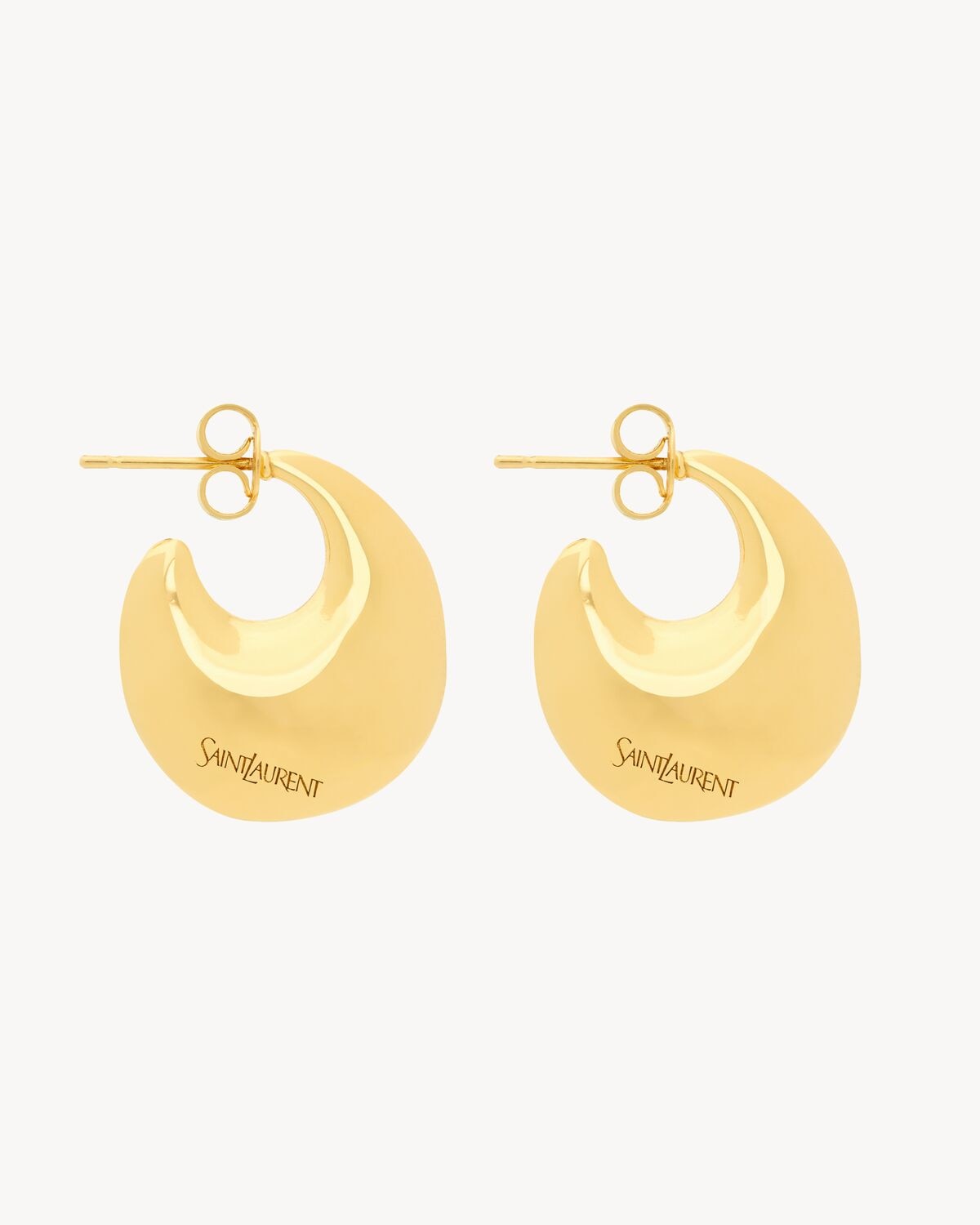 Saint Laurent pendientes de aro en forma de gota de metal